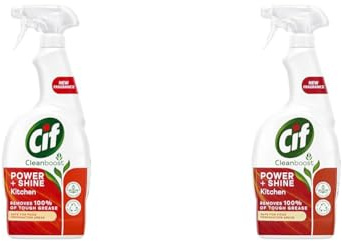 Cif Power & Shine 100% tough grease removal Kitchen Spray for cleaning ceramic, chrome, and enamel surfaces 700 ml (Pack of 2)