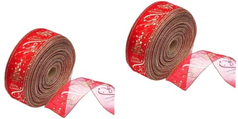 SHINEOFI 4 Rollen Christbaumschmuck Weihnachtsdekoration Drinnen Bänder Für Geschenke Weihnachtsgeschenkband Weihnachtsbaumschleifen Weihnachtsleinenband Tüllband Baumband Rot Crimpen Kranz