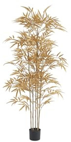 Vente-unique - Arbre Artificiel Bambou - H.165 cm - Doré - BAMBOUSERAIE