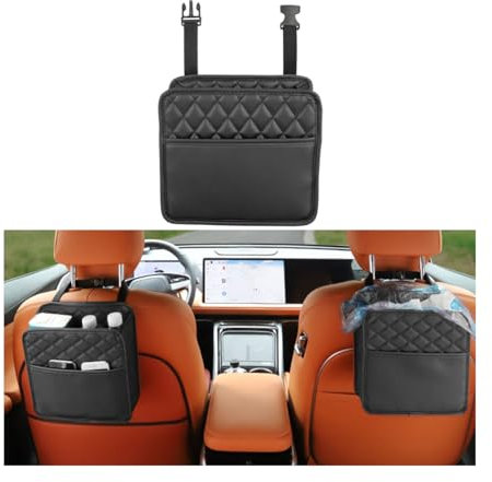 JNNJ Cestino Auto, Cestino Auto Appeso Con Design Pieghevole E Portatile, Cestino per Auto Pieghevole E Impermeabile per La Parte Anteriore Dell'auto, Accessori Interni per Suv Camion(Nero)