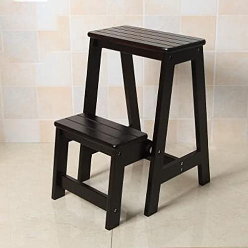 Kletterhocker Für Den Innenbereich, 2-Stufen-Hocker, Klappbare Trittleiter, Thekenstuhl Aus Holz, Tragbarer Schuhbank/Blumenregal, Sichere, rutschfeste Kletterleiter Für Bücherregal Und Bibliothek Zu