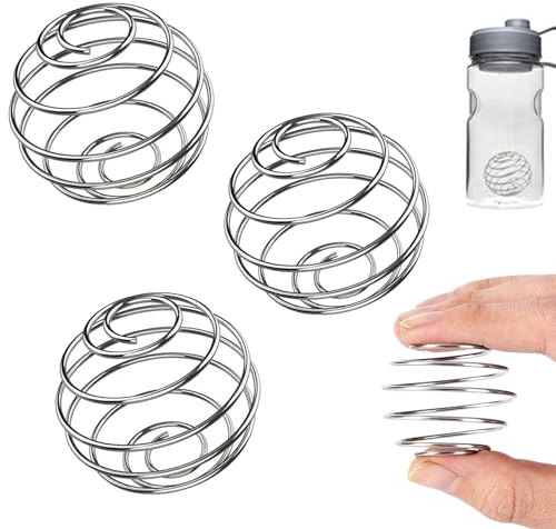 3 PCS Protein Shaker Ball, Stainless Steel Bottle Mixer Ball, Protein Mixer Sport Fitness Shaker Protein Shaker Bottle Cup Wire Whisk Mixing Ball for Protein Blended Stirring Whiskey, Coffee, Beverag