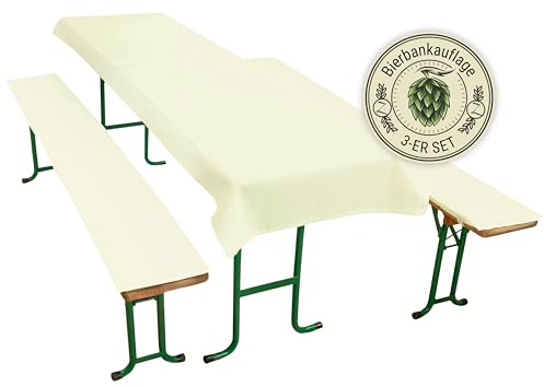 ZOLLNER Auflagenset für Biertischgarnituren 100% Polyester, Beige