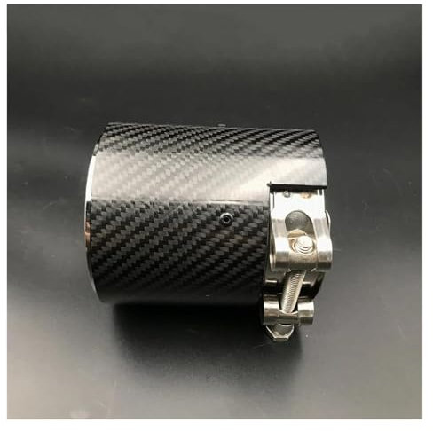 DZSQTUND Auspuffblenden 1 Stück Für F87 Für M2 F80 Für M3 F82 F83 Für M4 Für M135i Für M235i Für M335I Für M435I Glänzend Schwarze Carbon-Muffel-Endspitzen Auspuff Blende(67MM IN-80MM Out)