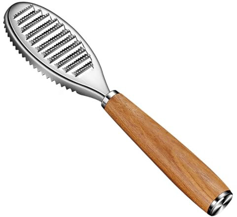 Descascarilla de pescado de acero inoxidable 304 para escamas de pescado, herramienta de cocina, profesional para pescado, rascador de pescado, plano, oblicuo, escamas de pescado, acero inoxidable