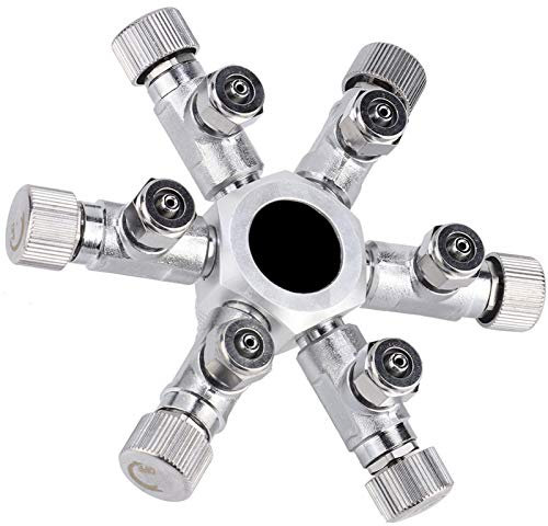 Yctze CO2 Multiport Diverter Valve - Carbon Dioxide Splitter, Efficient Gas Distribution for Aquariums, Hydroponics, and Industrial Applications (6 passes)