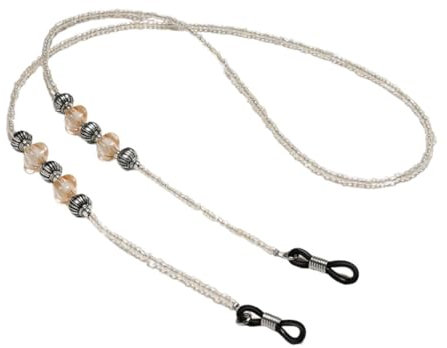COLLBATH Brillenkette Brillenhalterband Brillensicherheitsband Aus Perlen Zum Befestigen Am Hals Oder Arm Für Lesebrille Brille Und Sonnenbrille