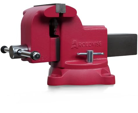 AROEDVISE 5 Heavy-Duty Bench Vise, 360° Swivel Base, Multipurpose Ductile Iron Vise with Anvil, 5 Jaw Width & Opening for Metalworking, Woodworking, and DIY