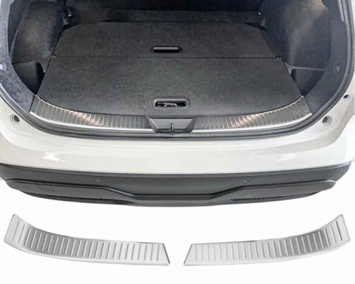 Protection de pare-chocs intérieur arrière compatible avec Nissan Qashqai | J12 | - à partir de 2021 + acier inoxydable mat protection pour bord de coffre de chargement
