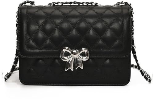 Travistar Damen Umhängetasche Kleine - Kette Schulterriemen Crossbody Bag - Lingge Tasche Schultertasche Abendtasche Citytasche Leder Feste Multifunktionstasche