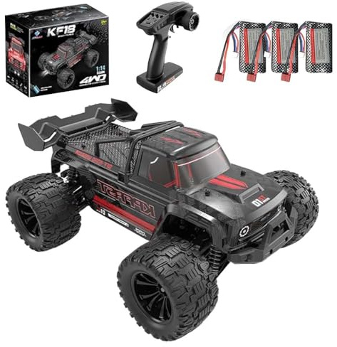 Ledovan 1:14 Ferngesteuertes Autos Bürstenlose für Erwachsene, 4WD Offroad RC Truck mit Hoher Geschwindigkeit 70KM/H, All-Terrain Truggy, 2.4GHz Wasserdichter RC Buggy, 3 Batterien(Schwarz)