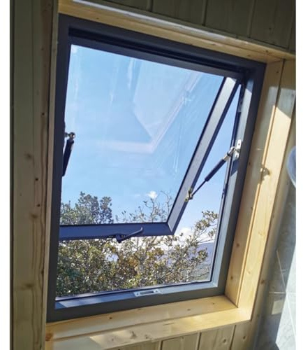 Dach Dachfenster Universal-Dachfenster für Schräg- und Flachdach, Anpassbares Dachfenster mit doppelschichtigem gehärtetem Glas und Dichtungen, Großes Öffnungsdesign(20x20in(51x51cm))