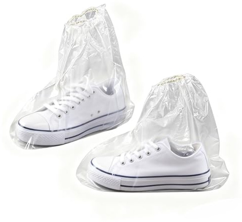 Czdtq 10 Pcs Waterproof Shoe Covers, Disposable Plastic Non Slip Shoes and Boots Covers, Thickened Plastic Overshoes Disposable for Men Women, Boot Cover, Rain, CleaningWomen Men Outdoor