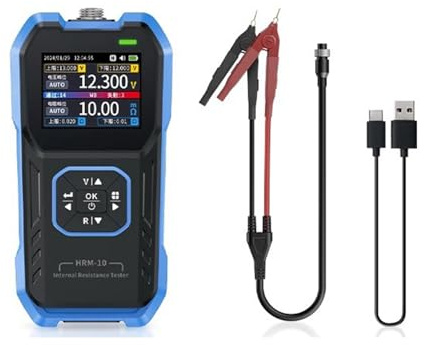 Probador de batería pequeño y fácil de usar con calibración automática, herramienta de comprobación de batería precisa para ingenieros y técnicos, medidor de resistencia interno
