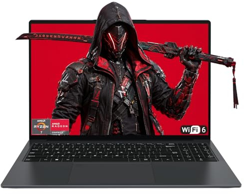 Breloom Computer portatile da gioco 2026, Computer portatile da 15,6 pollici con processore AMD Ryzen 5 3500U, DDR4 da 16 GB, SSD da 512 GB, Display FHD 1920 x 1080P (4800H, 16GB+1TB)