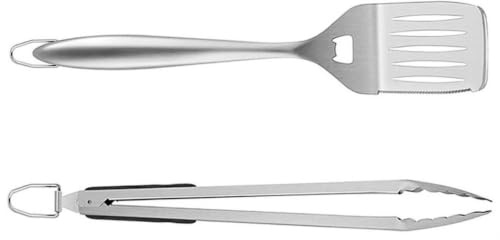 ABOOFAN 1ensemble Set Outils Bbq Acier Inoxydable Pince de Précision et Spatule Antiadhésive Légères pour Barbecue Camping et Cuisine Extérieure