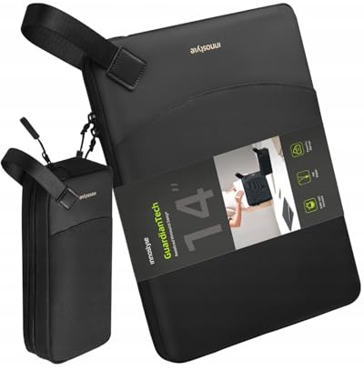 INNOSTYLE Laptopväska 14 tum, Vattentätt fodral med stötskydd, Svart, Lättviktig laptopväska med fickor för tillbehör. Kompatibel med MacBook Pro/Air, HP ProBook, Dell, ASUS