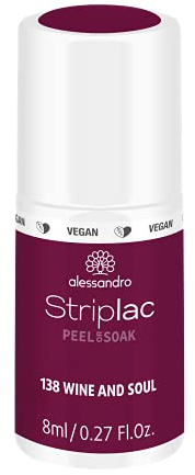 alessandro Striplac UV-Nagellack Wine and Soul – Schonend und langanhaltend – Einfache Entfernung dank Peel-Off-Technologie – Vegan und tierversuchsfrei – 8 ml