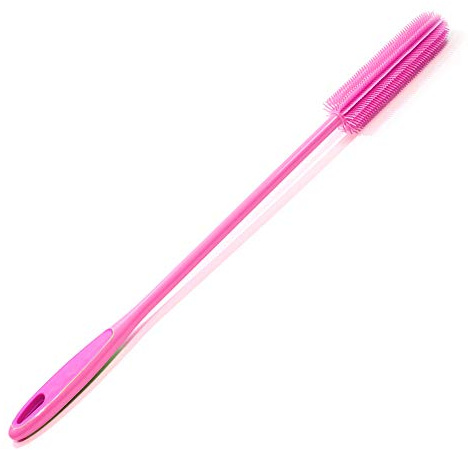 Kochblume Flaschenbürste Slim | Premium-Silikon | Hitzbeständig | Spülmaschinenfest | Für besonders schmale Öffnungen ab 16mm | Farbe: pink