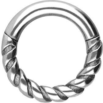 PIERCINGLINE Chirurgenstahl Segmentring Clicker | Gedreht | Piercing für Septum Tragus Helix | Farbauswahl