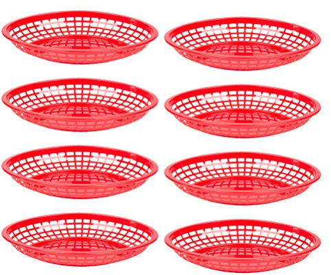 HEMOTON Panier De Fruits En Plastique 32 Pièces Pour Organisation De Table Et Buffet Corbeilles De Rangement Simples Pour Fruits Bonbons Et Snacks Taille Compacte 8.9X5.5X1.6 Pouces
