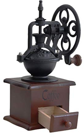 ACMEDE Stile Vintage Macina caffè Manuale, Macinacaffè Manuale Antico Macinacaffè in Ghisa con Impostazioni di Macinatura e Cassetto di Presa