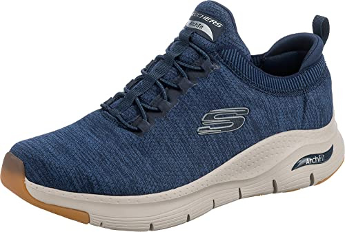 Skechers Men's Arch Fit Waveport Sneaker, Navy Mesh/Trim, 9 UK