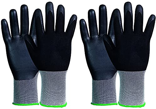 Novatool 2 Paar Arbeitshandschuhe Herren I Größe 8 I Nylon | Ölabweisend I EN388:2016 4121X I Montagehandschuhe Schutzhandschuhe Mechaniker Handschuhe Werkstatt KFZ