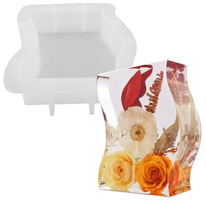 FineInno Groß Silikonformen Wellen Wave Resin Mold Epoxidharz Gießform Buchstützen Untersetzer Harz für DIY Erhaltung Getrocknete Blumen Basteln