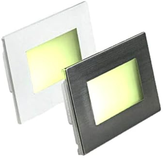 Partenopea Faretto segnapassi da esterno lampada muro parete IP65 LED CCT SWITCH 3W da incasso scatola cassetta 503 scale viale gradini (luce calda naturale fredda cornice bianca e silver)