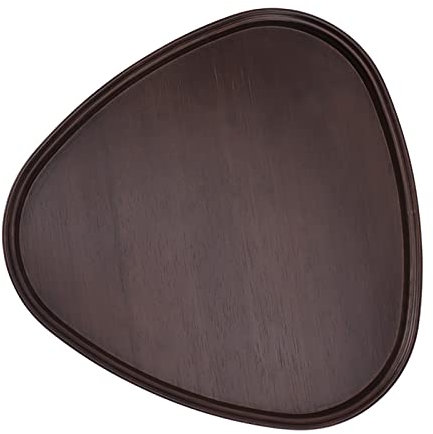 Plateau de Service à Thé en Bois, Assiette de Service en Bambou Robuste, Plateau de Table Basse Triangulaire élégant, Plateau de Nourriture en Bois Multifonction pour Café, Bureau, Table à(S)