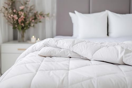 IlGruppone Piumino Letto Estivo Primaverile in Morbida Mircrofibra 100 Gr Bianco Coperta LeggeraTrapunta Sottile Anallergico Piumone - Bianco - Singolo