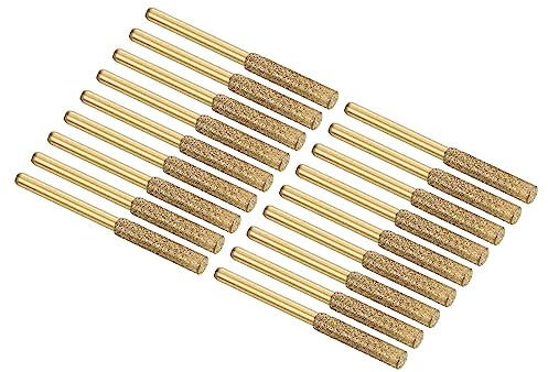 PATIKIL 5/32 Inch Diamond Chainsaw Sharpener, 18 Pack Titanium Plating Sharpening Stone Polishing Grinding File Tool, Golden
