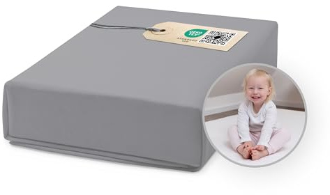 Ehrenkind® Spannbettlaken für Babybett Kinderbett | 100% Bio-Baumwolle Spannbettlaken 60x120 | Atmungsaktives Spannbetttuch (160 g/m²) | Oeko-TEX 100 Zertifiziert, 120x60cm DUNKELGRAU