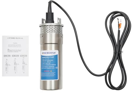 Pompe de puits profond pompe immergée pompe à eau,Panneau solaire et système de batterie 24 V,Débit : 12L/3.2gal/min pour les navires, les bateaux de pêche, les étangs à poissons