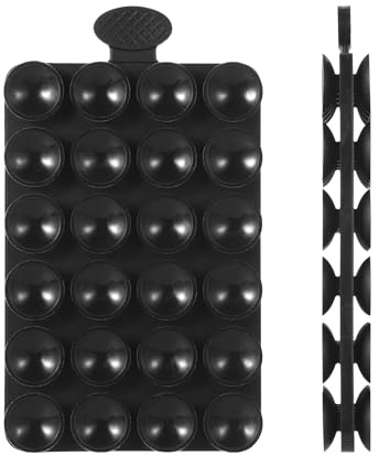 PEUTIER Silicone Double Face Support de Téléphone à Ventouse, 1,4cm de Diamètre Porte Téléphone Voiture Mains Libres Suction Cup Phone Mount pour Appareils Mobiles Verre Miroir (Noir)