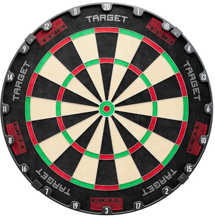 Target Darts Tor Dartboard, Steel Tip Dart Board | Wettkampf-Dartscheiben aus Stahl mit Standard-Spitze, Befestigungsset, moderner rotierender Zahlenring, Premium-Sisal aus Madagaskar, Edelstahl