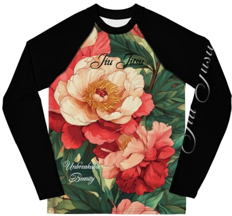 Youth Girls No Gi Jiu Jitsu Rash Guard Unbreakable Beauty - Peony