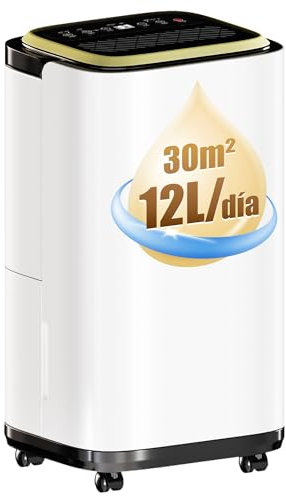 TRIUMPHKEY Deumidificatore Casa Muffa 12L/Giorno, Timer 24 Ore, Asciugabiancheria, Tanica Estraibile, drenaggio continuo, Portatile Elettrico Assorbiumidita, per Camera da Letto, Cantina, Lavanderia