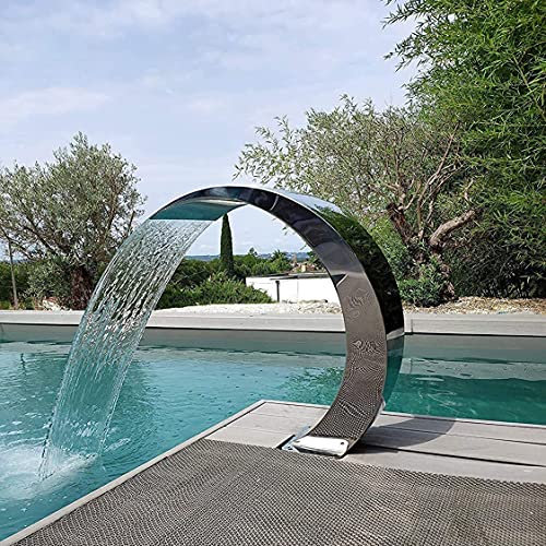 PLMNBQWE Fontaines de Piscine, Piscine rectangulaire en Cascade, fontaines de Piscine en Cascade de Jardin Fontaines de Piscine en Cascade en Acier Inoxydable