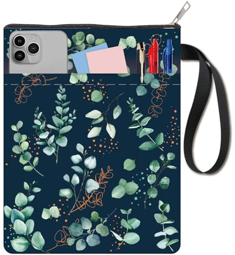 CRASPIRE Fundas para Libros con Hojas Fundas para Libros de Plantas Fundas Protectoras para Libros de Bolsillo Fundas de Tela Lavables con Cremallera Y Bolsillo Adicional para Amantes de los Libros