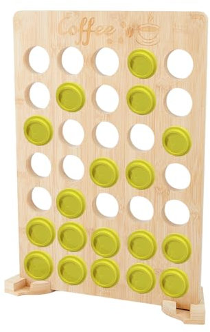 SUPERFINDINGS 35 Foro Tazza Porta Cialde caffè Contenitore in Legno per Chicchi di caffè Monodose Espositore per Bar del caffè per Bottiglie Barattoli tè Spezie Navajo Bianco, 42.7x9.6x41cm