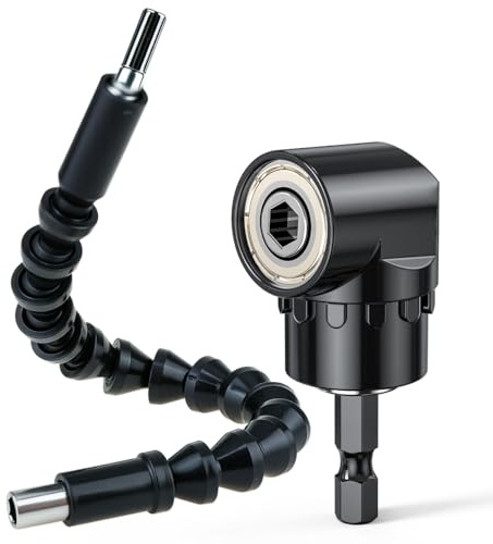 300mm Flexible Schaft Bits Bohrer Verlängerung und 105°Winkelschrauber,Multifunktions Winkel Bithalter mit 1/4-Zoll Magnetischen Bit Halter,Vorsatz Adapter für das Bohren des Schmalen Raumes