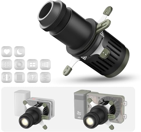 ZHIYUN Mini-Spotlight (ZY-Halterung), konisches optisches Snoot-Kit, Fotografie-Studio, Videobeleuchtung, Projektor-Zubehör mit 10 Gobos, Schnittformen, passend für X100/X60/CX100/G60/CX50, 370g