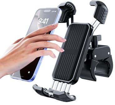 YINGLANG Handyhalterung Fahrrad Lenker,Universal 360° Smartphone Handyhalter Fahrrad,Handyhalterung Motorrad für iPhone 16 15 14, Samsung,E-Bike E-Scooter Motorrad Zubehör,Schwarz