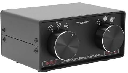 Baxnore 3 en 3 out pasivo convertidor estéreo, Interruptor de Sonido para Amplificador de Potencia, Distribuidor de Audio Desequilibrado equilibrado, Equipo de Audio para el hogar de