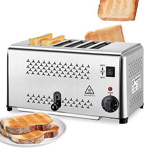 Commercial Toaster with Extra Wide Slots and Removable Crumb Tray, Ideal for Various Bread Types in High-Volume Settings