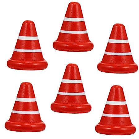 YARNOW 6stücke Kleiner Verkehrskegel Holz Spielzeug Für Kinder Straßensperre Modellspielzeug Sicher Und Langlebig Für Klassenzimmer Und Partys Für Kreative Verkehrsszenarien