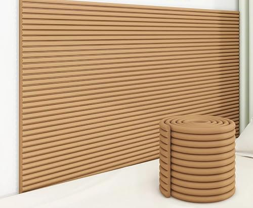 Weiche Wandkissen, Anti-Kollisionspaneele, selbstklebende Kopfteilpolsterung für Schlafzimmer, Spielzimmer & Isolierung gegen Kälte/Hitze, Braun, 20 cm x 2 m, 6 Stück