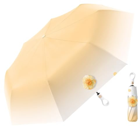 Maizoon 41inch Paraguas Plegable con Protección UV UPF 50+ De Color Degradado Apertura y Cierre Automático Resistente al Viento Ligero Fácil de Llevar Naranja